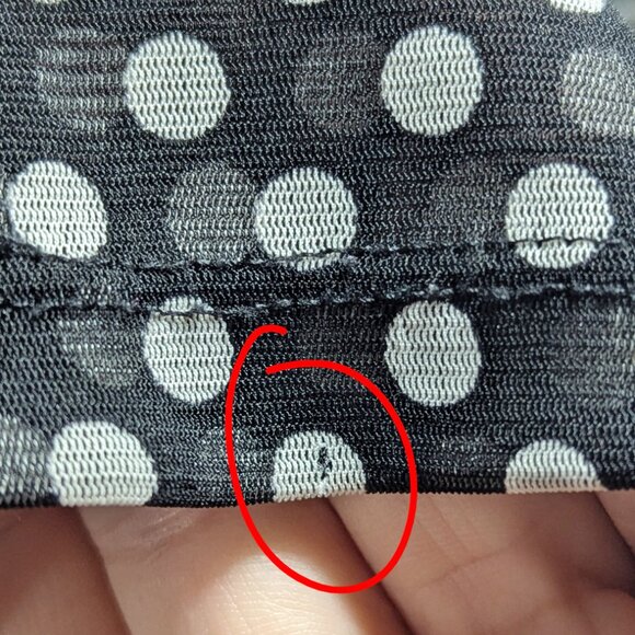 VTG 00s Y2K INC International Concepts Black & White Polka Dot 3/4 Sleeve Blouse - Picture 8 of 9